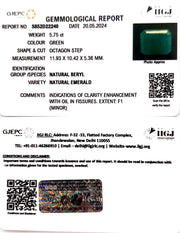 5.75/CT Natural Panna Stone with Govt. Lab Certificate-2331